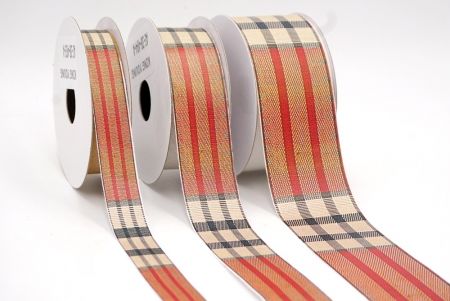 Beige, Scharlachrot und Anthrazit Karobband_AI